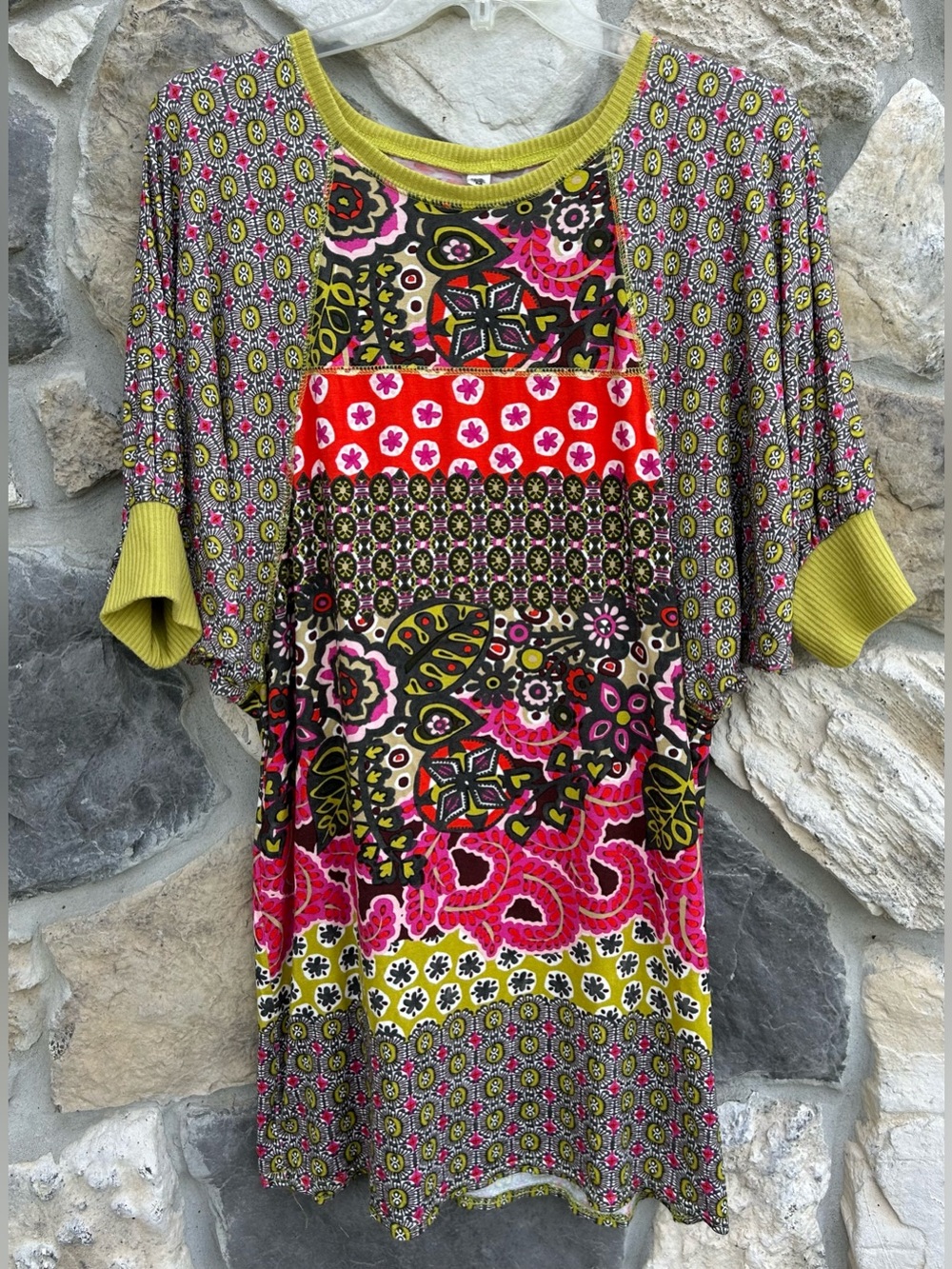 Anthropologie Uncle Frank Tunic Dress Size M Colorful Boho Artsy Hippie Festival